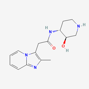 molecular formula C15H20N4O2 B5602406 N-[rel-(3R,4R)-3-hydroxy-4-piperidinyl]-2-(2-methylimidazo[1,2-a]pyridin-3-yl)acetamide dihydrochloride 