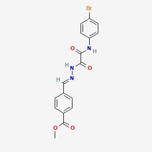 molecular formula C17H14BrN3O4 B5602486 methyl 4-[(E)-(2-{[(4-bromophenyl)amino](oxo)acetyl}hydrazinylidene)methyl]benzoate 