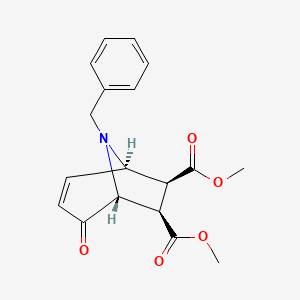 molecular formula C18H19NO5 B560249 dimethyl (1R,5R,6R,7S)-8-benzyl-4-oxo-8-azabicyclo[3.2.1]oct-2-ene-6,7-dicarboxylate CAS No. 960201-81-4