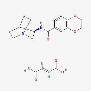 molecular formula C20H24N2O7 B560254 N-[(3R)-1-azabicyclo[2.2.2]octan-3-yl]-2,3-dihydro-1,4-benzodioxine-6-carboxamide;(E)-but-2-enedioic acid CAS No. 527680-57-5