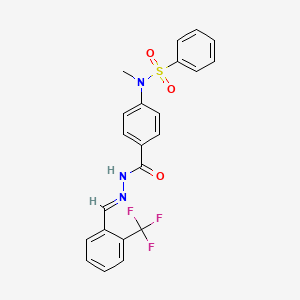 molecular formula C22H18F3N3O3S B5602570 N-methyl-N-[4-({2-[2-(trifluoromethyl)benzylidene]hydrazino}carbonyl)phenyl]benzenesulfonamide 