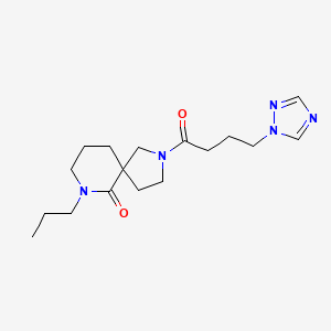 molecular formula C17H27N5O2 B5602645 7-propyl-2-[4-(1H-1,2,4-triazol-1-yl)butanoyl]-2,7-diazaspiro[4.5]decan-6-one 