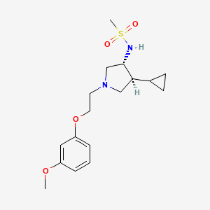 molecular formula C17H26N2O4S B5602759 N-[(3R,4S)-4-cyclopropyl-1-[2-(3-methoxyphenoxy)ethyl]pyrrolidin-3-yl]methanesulfonamide 