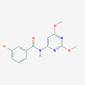 molecular formula C13H12BrN3O3 B5602782 3-bromo-N-(2,6-dimethoxy-4-pyrimidinyl)benzamide 