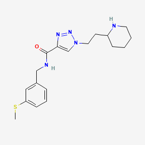 molecular formula C18H25N5OS B5602807 N-[3-(methylthio)benzyl]-1-(2-piperidin-2-ylethyl)-1H-1,2,3-triazole-4-carboxamide 