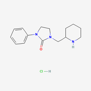 molecular formula C15H22ClN3O B560282 1-Phenyl-3-(piperidin-2-ylmethyl)imidazolidin-2-one hydrochloride CAS No. 1257326-24-1