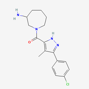molecular formula C17H21ClN4O B5602878 (3-aminoazepan-1-yl)-[3-(4-chlorophenyl)-4-methyl-1H-pyrazol-5-yl]methanone 