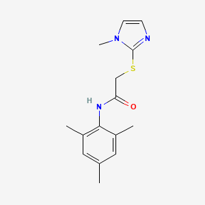 molecular formula C15H19N3OS B5602915 N-mesityl-2-[(1-methyl-1H-imidazol-2-yl)thio]acetamide 