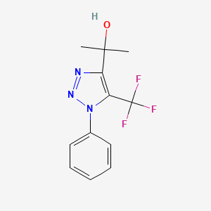 molecular formula C12H12F3N3O B5602967 2-[1-phenyl-5-(trifluoromethyl)-1H-1,2,3-triazol-4-yl]-2-propanol 