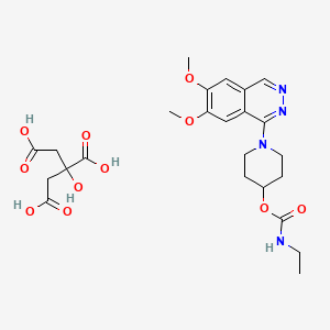 molecular formula C24H32N4O11 B560297 Carbazeran citrate 