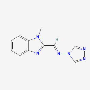 molecular formula C11H10N6 B5603005 N-[(1-methyl-1H-benzimidazol-2-yl)methylene]-4H-1,2,4-triazol-4-amine 