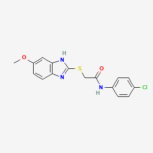 molecular formula C16H14ClN3O2S B5603091 N-(4-CHLOROPHENYL)-2-[(5-METHOXY-1H-1,3-BENZODIAZOL-2-YL)SULFANYL]ACETAMIDE 