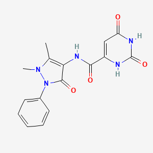 molecular formula C16H15N5O4 B5603176 N-(1,5-dimethyl-3-oxo-2-phenyl-2,3-dihydro-1H-pyrazol-4-yl)-2,6-dioxo-1,2,3,6-tetrahydropyrimidine-4-carboxamide 