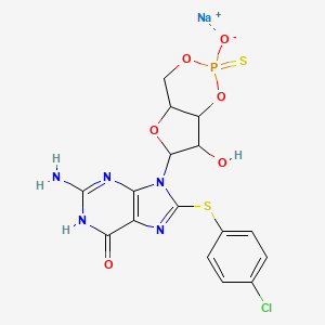molecular formula C16H14ClN5NaO6PS2 B560320 Rp-8-pCPT-cGMPS sodium 