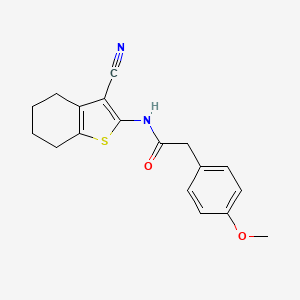 molecular formula C18H18N2O2S B5603274 N-(3-cyano-4,5,6,7-tetrahydro-1-benzothiophen-2-yl)-2-(4-methoxyphenyl)acetamide 