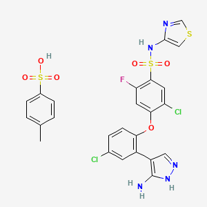 molecular formula C25H20Cl2FN5O6S3 B560333 PF 05089771 tosylate CAS No. 1430806-04-4