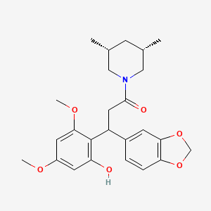 3-(1,3-Benzodioxol-5-yl)-1-(cis-3,5-dimethyl-1-piperidinyl)-3-(2-hydroxy-4,6-dimethoxyphenyl)-1-propanone