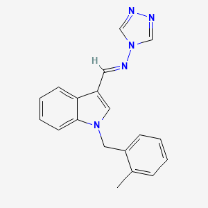 molecular formula C19H17N5 B5603350 N-{[1-(2-methylbenzyl)-1H-indol-3-yl]methylene}-4H-1,2,4-triazol-4-amine 