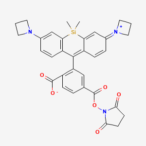 2-(3-(Azetidin-1-ium-1-ylidene)-7-(azetidin-1-yl)-5,5-dimethyl-3,5-dihydrodibenzo[b,e]silin-10-yl)-4-(((2,5-dioxopyrrolidin-1-yl)oxy)carbonyl)benzoate