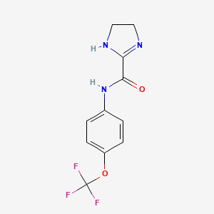 molecular formula C11H10F3N3O2 B5603455 N-[4-(trifluoromethoxy)phenyl]-4,5-dihydro-1H-imidazole-2-carboxamide 