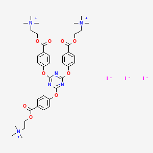 2-[4-[[4,6-Bis[4-[2-(trimethylazaniumyl)ethoxycarbonyl]phenoxy]-1,3,5-triazin-2-yl]oxy]benzoyl]oxyethyl-trimethylazanium;triiodide