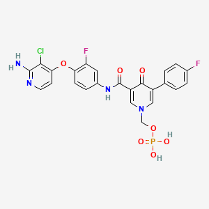 3(4H)-Pyridinecarboxamide, N-[4-[(2-amino-3-chloro-4-pyridinyl)oxy]-3-fluorophenyl]-5-(4-fluorophenyl)-4-oxo-1-[(phosphonooxy)methyl]-