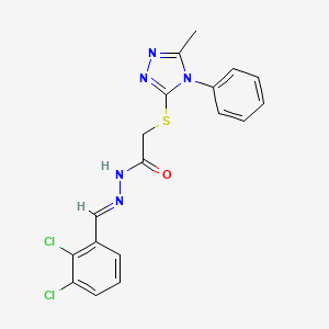 molecular formula C18H15Cl2N5OS B5603563 N'-(2,3-dichlorobenzylidene)-2-[(5-methyl-4-phenyl-4H-1,2,4-triazol-3-yl)thio]acetohydrazide 
