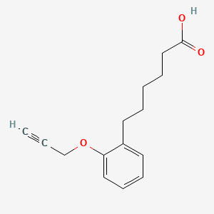 molecular formula C15H18O3 B560358 6-(2-propargyloxyphenyl)hexanoic acid CAS No. 206052-01-9