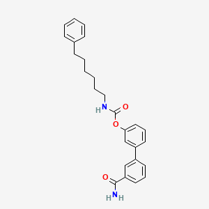 [3-(3-carbamoylphenyl)phenyl] N-(6-phenylhexyl)carbamate