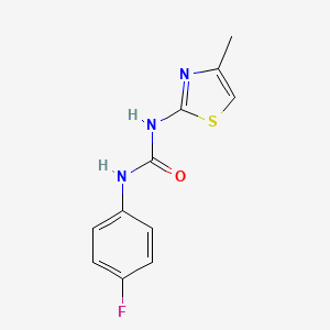 molecular formula C11H10FN3OS B5603689 N-(4-fluorophenyl)-N'-(4-methyl-1,3-thiazol-2-yl)urea 