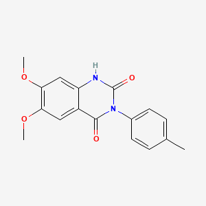 molecular formula C17H16N2O4 B5603729 6,7-DIMETHOXY-3-(4-METHYLPHENYL)-1,2,3,4-TETRAHYDROQUINAZOLINE-2,4-DIONE 