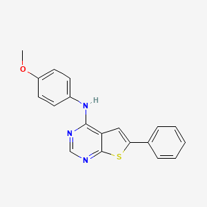 molecular formula C19H15N3OS B5603737 N-(4-methoxyphenyl)-6-phenylthieno[2,3-d]pyrimidin-4-amine 