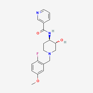 molecular formula C19H22FN3O3 B5603757 N-[(3R*,4R*)-1-(2-fluoro-5-methoxybenzyl)-3-hydroxypiperidin-4-yl]nicotinamide 