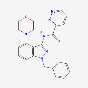 molecular formula C23H22N6O2 B5603763 N-(1-benzyl-4-morpholin-4-yl-1H-indazol-3-yl)pyridazine-3-carboxamide 