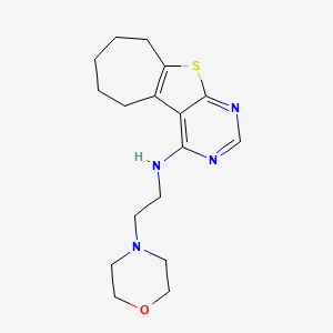 molecular formula C17H24N4OS B5603772 N-[2-(4-morpholinyl)ethyl]-6,7,8,9-tetrahydro-5H-cyclohepta[4,5]thieno[2,3-d]pyrimidin-4-amine 