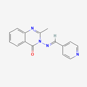 molecular formula C15H12N4O B5603784 2-methyl-3-[(4-pyridinylmethylene)amino]-4(3H)-quinazolinone 