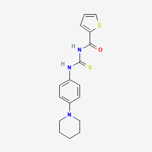 molecular formula C17H19N3OS2 B5603922 N-{[4-(piperidin-1-yl)phenyl]carbamothioyl}thiophene-2-carboxamide 