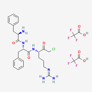 molecular formula C29H35ClF6N6O7 B560393 PPACKII (trifluoroacetate salt) 