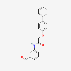 molecular formula C22H19NO3 B5604019 N-(3-acetylphenyl)-2-(4-biphenylyloxy)acetamide 