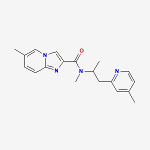 molecular formula C19H22N4O B5604034 N,6-dimethyl-N-[1-methyl-2-(4-methyl-2-pyridinyl)ethyl]imidazo[1,2-a]pyridine-2-carboxamide 