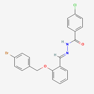 molecular formula C21H16BrClN2O2 B5604056 N'-{2-[(4-bromobenzyl)oxy]benzylidene}-4-chlorobenzohydrazide 