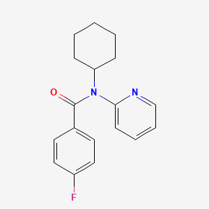 molecular formula C18H19FN2O B5604087 N-cyclohexyl-4-fluoro-N-pyridin-2-ylbenzamide 