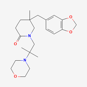 molecular formula C22H32N2O4 B5604141 5-(1,3-benzodioxol-5-ylmethyl)-5-methyl-1-(2-methyl-2-morpholin-4-ylpropyl)piperidin-2-one 
