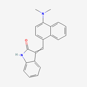 molecular formula C21H18N2O B560416 3-[[4-(dimethylamino)-1-naphthalenyl]methylidene]-1H-indol-2-one CAS No. 163655-37-6