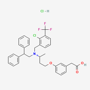 2-[3-[(3R)-3-[[2-chloro-3-(trifluoromethyl)phenyl]methyl-(2,2-diphenylethyl)amino]butoxy]phenyl]acetic acid;hydrochloride