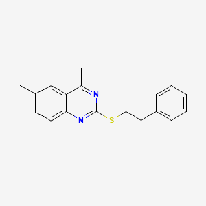 molecular formula C19H20N2S B5604223 4,6,8-trimethyl-2-[(2-phenylethyl)sulfanyl]quinazoline 