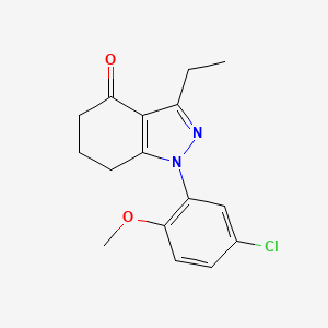 molecular formula C16H17ClN2O2 B5604245 1-(5-chloro-2-methoxyphenyl)-3-ethyl-1,5,6,7-tetrahydro-4H-indazol-4-one 