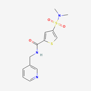 molecular formula C13H15N3O3S2 B5604264 4-(dimethylsulfamoyl)-N-(pyridin-3-ylmethyl)thiophene-2-carboxamide 