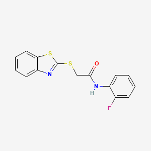 molecular formula C15H11FN2OS2 B5604267 2-(1,3-benzothiazol-2-ylsulfanyl)-N-(2-fluorophenyl)acetamide 