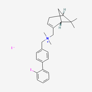 molecular formula C25H31I2N B560427 [(1R,5S)-6,6-Dimethyl-2-bicyclo[3.1.1]hept-2-enyl]methyl-[[4-(2-iodophenyl)phenyl]methyl]-dimethylazanium;iodide CAS No. 1414376-85-4